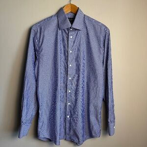 Spier & Mackay Handmade Men's Pinstripe Long Sleeve Button Up Shirt Purple 16.5